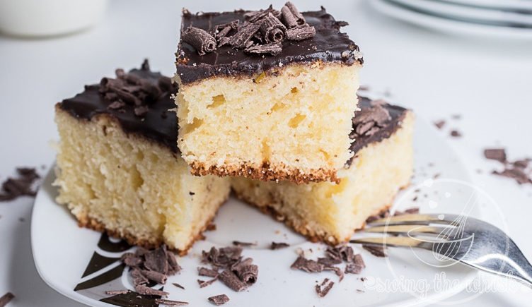 Vanilla Pound Cake with Chocolate Glaze