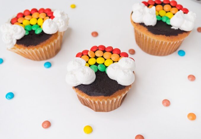 regenbogen cupcakes